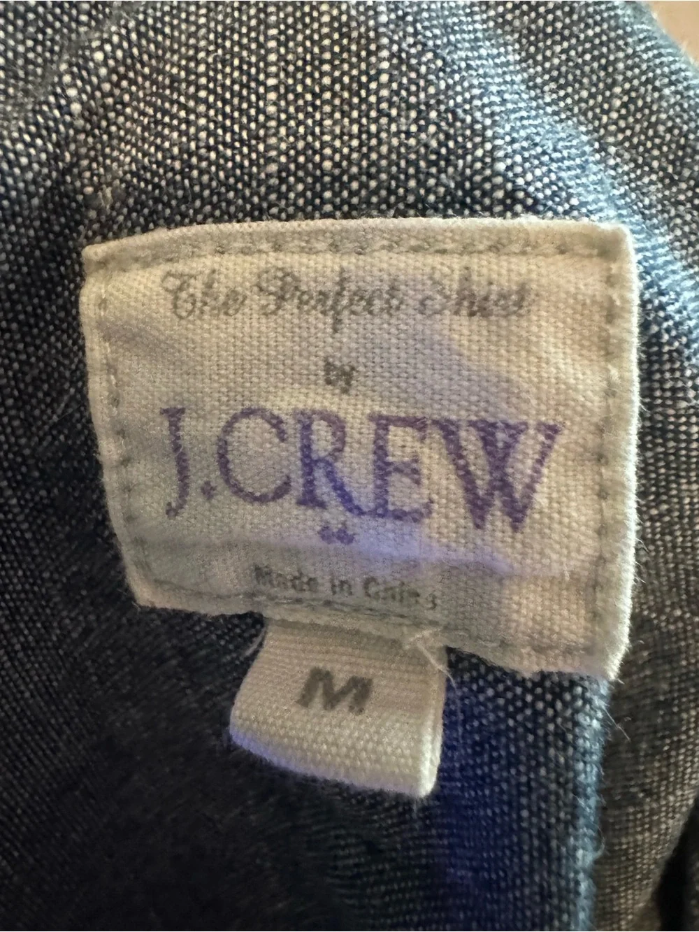 J.Crew Chambray Button Down Shirt Gray Blue Long Sleeve Size Medium